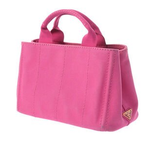 Prada Canvas Bag Canapa Pink Tote